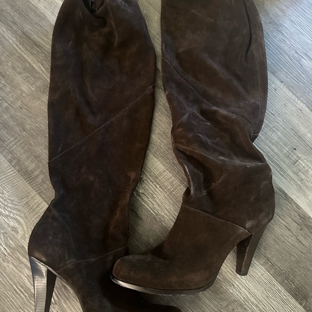 Michael Kors Chocolate Suede Heeled Boots